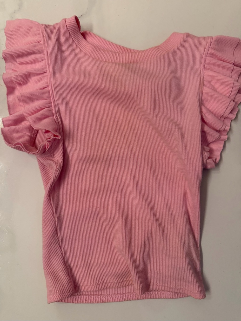 Pink Ruffled Sleeve  Top